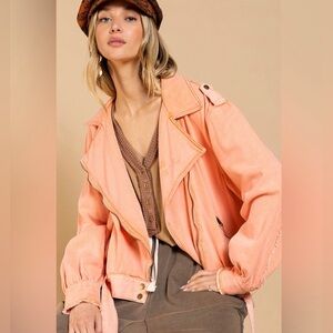 POL Belted Moto Biker Streetwear Style Jacket